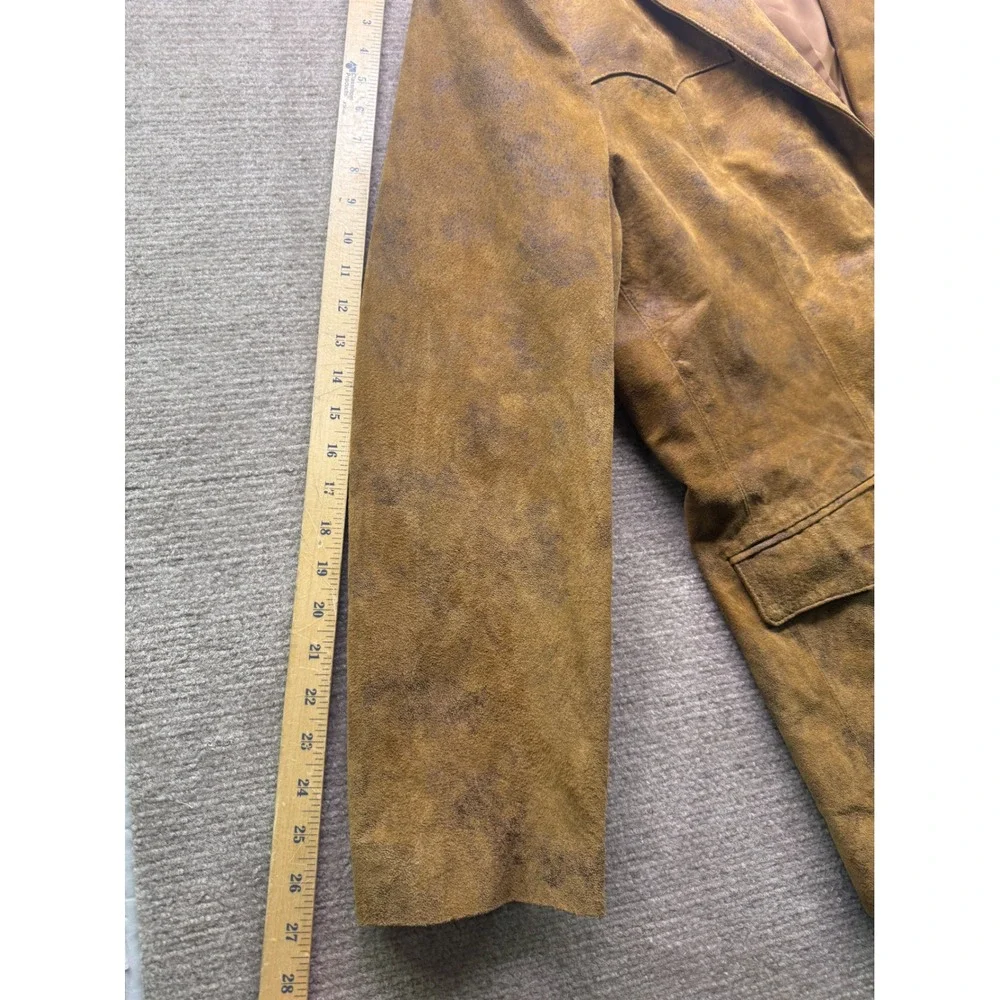 Scully Leather Blazer Mens 48 Brown Good Western Distressed Sport Coat Yoke